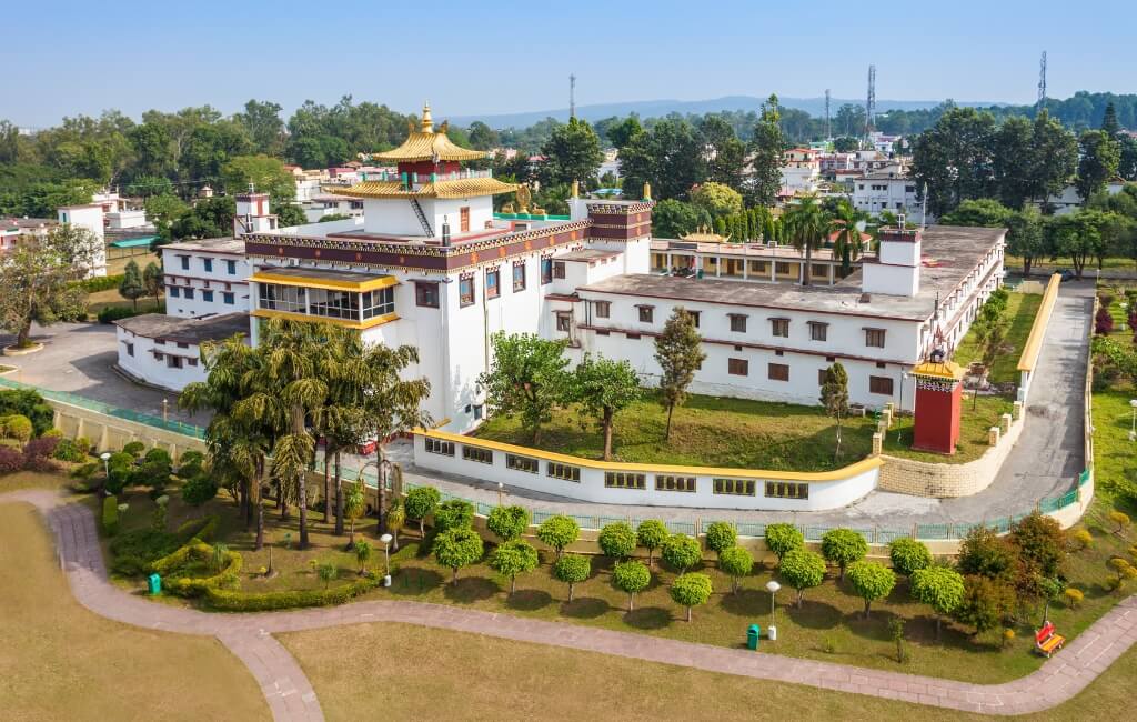 Mindrolling monastery aerial view